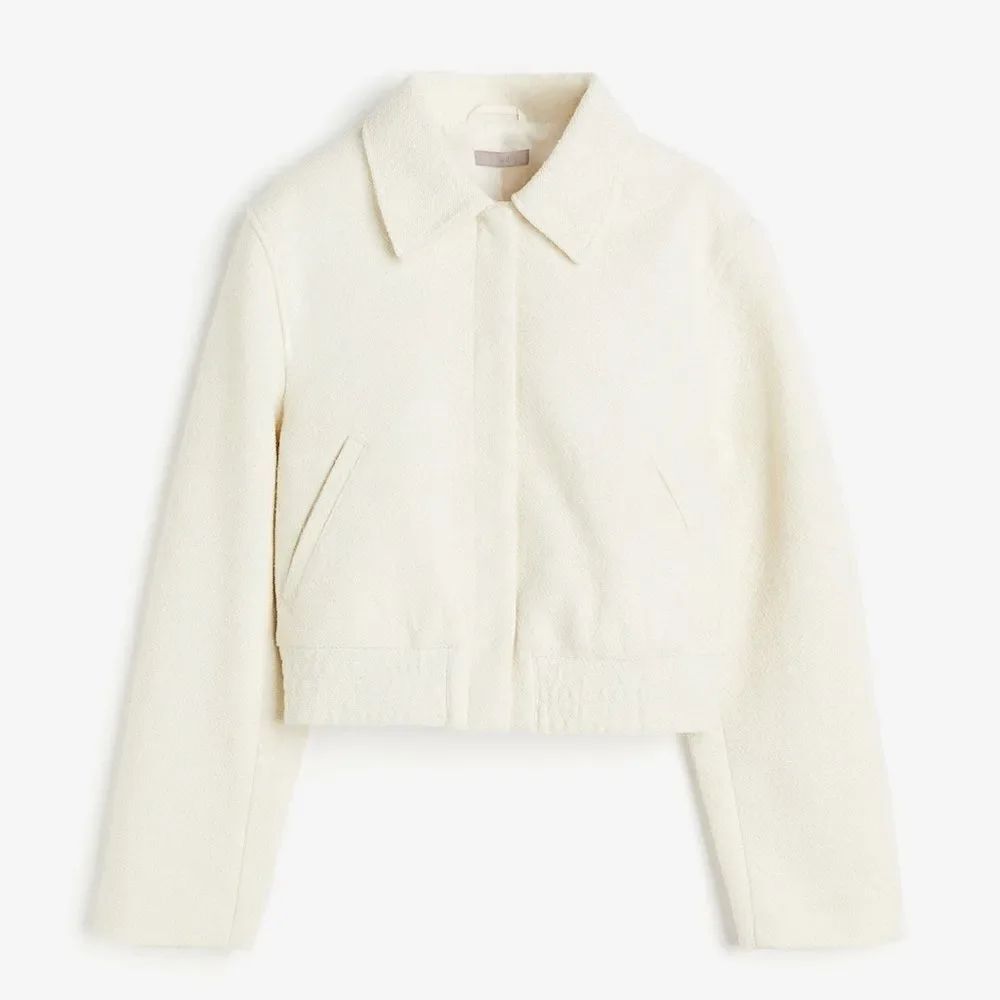 H&MโBOUCLร Bomber JACKET inโIvory